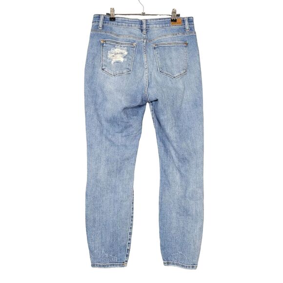 JUDY BLUE JB82170LT Boyfriend Fit Hi Rise Skinny Denim Blue Jeans SIZE 7 28 - Picture 2 of 13